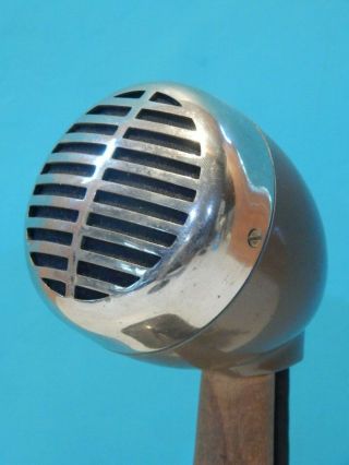 Vintage Rare 1947 Shure Bullet Microphone And Shure Stand Harp Antique Old Prop