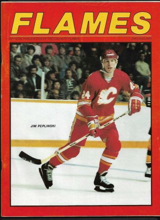 1983 - 84 Program Nhl Hockey: Vancouver Canucks At Calgary Flames,  Oct 30,  Peplins