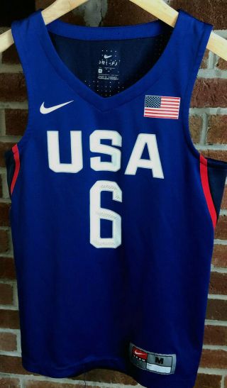 Nike - Team Usa 6 Lebron James Nba Size Boys Medium Basketball Jersey