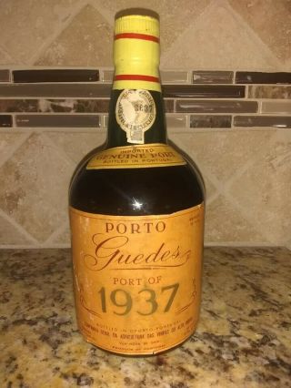 Vintage Port Wine Guedes Porto Of 1937.  Bottled In Oporto - Portugal.  20 1972