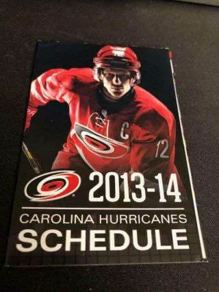 2013 - 14 Carolina Hurricanes Hockey Pocket Schedule Evic Harris Teeter Version