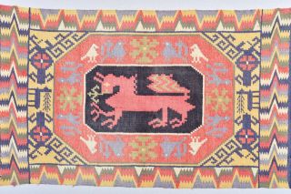 Antique 19th C.  Swedish Dragon Skane Rollakan Sweden Handwoven Tapestry