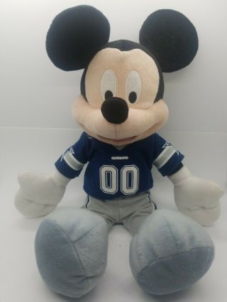 Disney Nfl Dallas Cowboys Mickey Mouse Plush Stuffed Toy 00 Football Uniform.