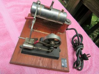 Vintage Antique Jensen Miniature Steam Engine Gray/Bronze/Red 3