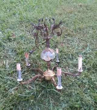 Vintage/antique Chandelier Made In Spain,  Brass?,  Bronze? Offers Welcome
