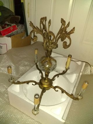 Vintage/Antique Chandelier Made in Spain,  brass?,  bronze? Offers welcome 3