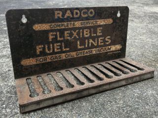 Vintage Advertising Radco “flexible Fuel Lines” Metal Store Display Rack Usa