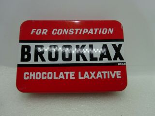 Vintage Brooklax Chocolate Laxative Tin Box Made In England