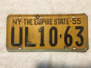 Good Solid Vintage 1955 York License Plate See My Other Plates