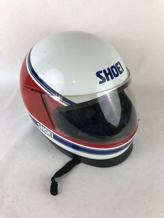 1984 Vintage Shoei Z - 100 Japanese Motorcycle Helmet Size Large,  Blue/red/white