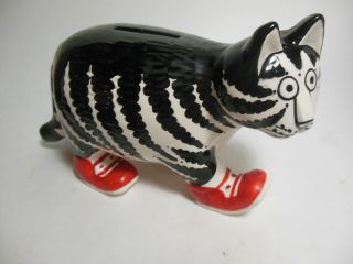 Vintage Sigma Taste Setter Kliban Cat Black & White Red Shoes Piggy Bank
