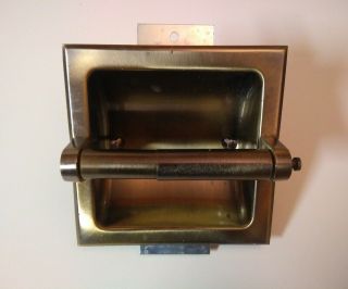 Vintage,  All Metal,  Oil Rubbed Bronze Bathroom Recessed Toilet Paper Holder