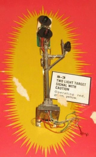Vintage Silvine Ho Scale S - 3 Two Light Signal With Caution