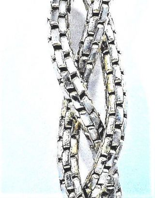 Vintage Triple Strand Brookcraft Gold Tone Serpentine Chain Bracelet Hinged Clsp