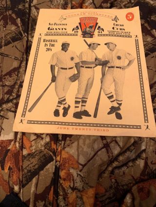 Official Program Scorecard Giants Vs.  Cubs 1991