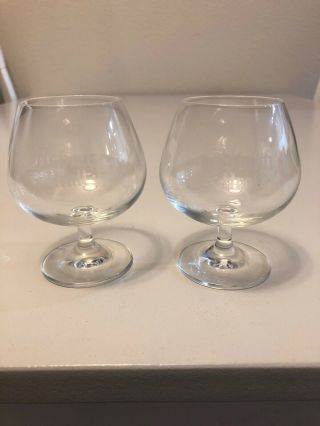 Asbach Uralt Vintage Brandy Snifter Etched Logo Glass Western Germany,  Two