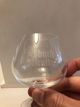 Asbach Uralt Vintage Brandy Snifter Etched Logo Glass Western Germany,  Two 2