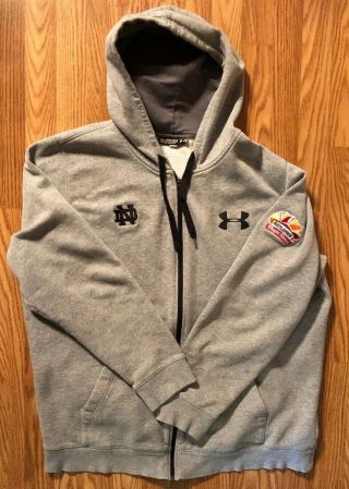 Notre Dame Football Team Issued Under Armour Full Zip Sweatshirt Fiesta Bowl 2xl