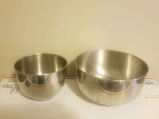 2 Vintage Sunbeam Stainless Steel Mixing Bowls Mixmaster Stand Mixer Large,  Small