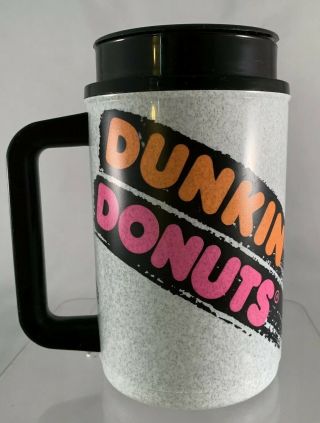 Vintage Thermo Dunkin Donuts Coffee Travel Mug Large With Lid