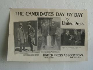 Antique 1924 United Press Campaign Poster President Calvin Coolidge