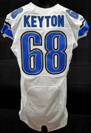 2013 Keyton 68 Detroit Lions Game Worn Football Jersey Lelands Loa