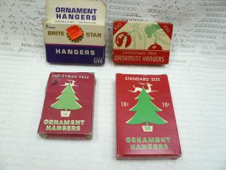 Vtg 4 Boxes Christmas Tree Ornament Hooks Price 5,  8 And 10 Cents Nos