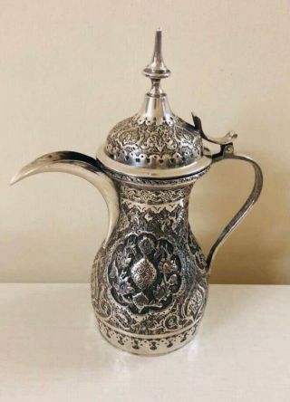 Antique Persian Isfahan Solid Silver Coffee Pot