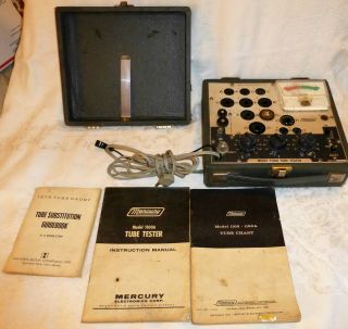 Mercury Model 1100a Vintage Vacuum Tube Tester With Manuals/books Mineola Ny