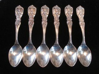 Set Of 6 Reed & Barton Francis 1st Sterling Demitasse Spoons - 4 1/4 "
