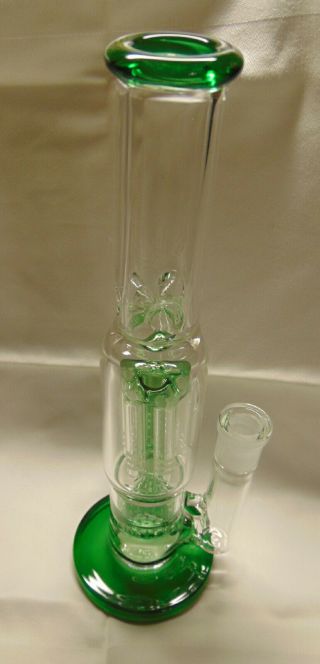 Green Glass Beaker Water Pipe 10 " No Stopper Bowl