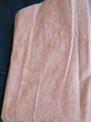 Vintage Ralph Lauren Avery Pink 100 Cotton Damask Twin Flat Sheet