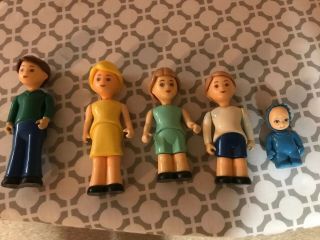 Vintage Little Tikes Dollhouse Family Dad Mom Brother Sister Baby