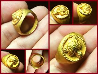 Stunning High Ct Roman Gold Finger Ring C2nd Srd Cent Ad.  Eembossed Tortoise