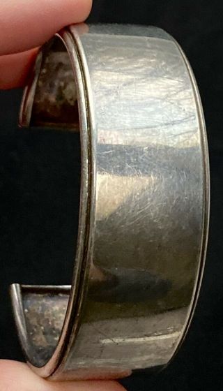 Vtg Han Sterling Silver 925 Cuff Bracelet Signed 7 " 27.  0g A002
