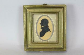 Fine 19th C Hand Cut Silhouette Of A Gentleman With Great Detail Frame