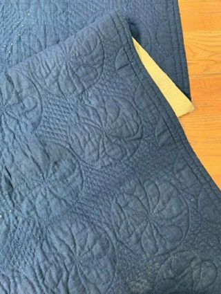 Antique 18th - 19th C Linsey Woolsey Quilt Indigo Blue Rare