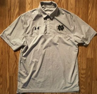 Notre Dame Football Team Issued Under Armour Polo Xl