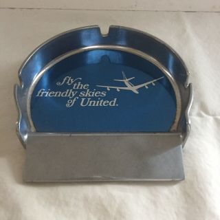 Vintage United Airllines Putting Cup Ashtray Fly The Friendly Skies