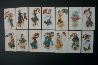 Cigarette Tobacco Cards Wills Capstan Flag Girls Of All Nations 1908