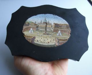 Antique Victorian Grand Tour Micro Mosaic Paperweight
