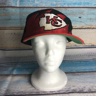 Vintage 90s Nfl Proline Logo Athletic Kansas City Chiefs Fitted Hat Cap No Size