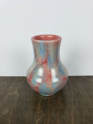 Small Vintage Haeger Pottery Vase Peach Agate Glaze Rare Htf Art Pottery Pretty