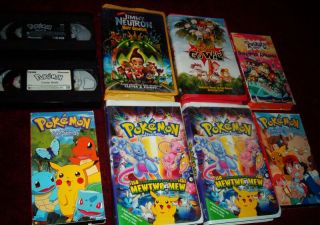 9 Vhs Tapes Pokemon Rugrats Jimmy Neutron Vintage