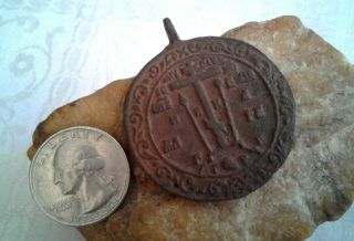 Rare Large Antique C.  18th Century " Old Believers " Orthodox Golgotha Cross Medal