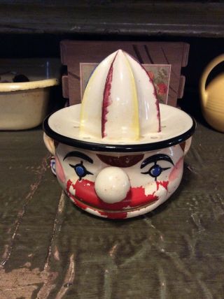 Vintage Ruggles Disneyland China Gift Ca Pottery Clown Reamer Juicer Art Deco
