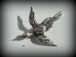 Vintage Sterling Silver Bird In Flight Pin Brooch Hallmarked By Maker M 1
