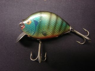 Vintage Heddon Punkinseed Sun Fish Blue Gill 2 " Wood Fishing Lure