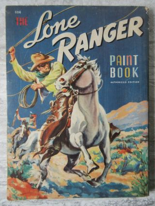 Old 1941 Whitman The Lone Ranger Paint Coloring Book 2