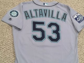 Altavilla 53 Size 46 2017 Seattle Mariners Game Jersey Road Gray 40th Holo